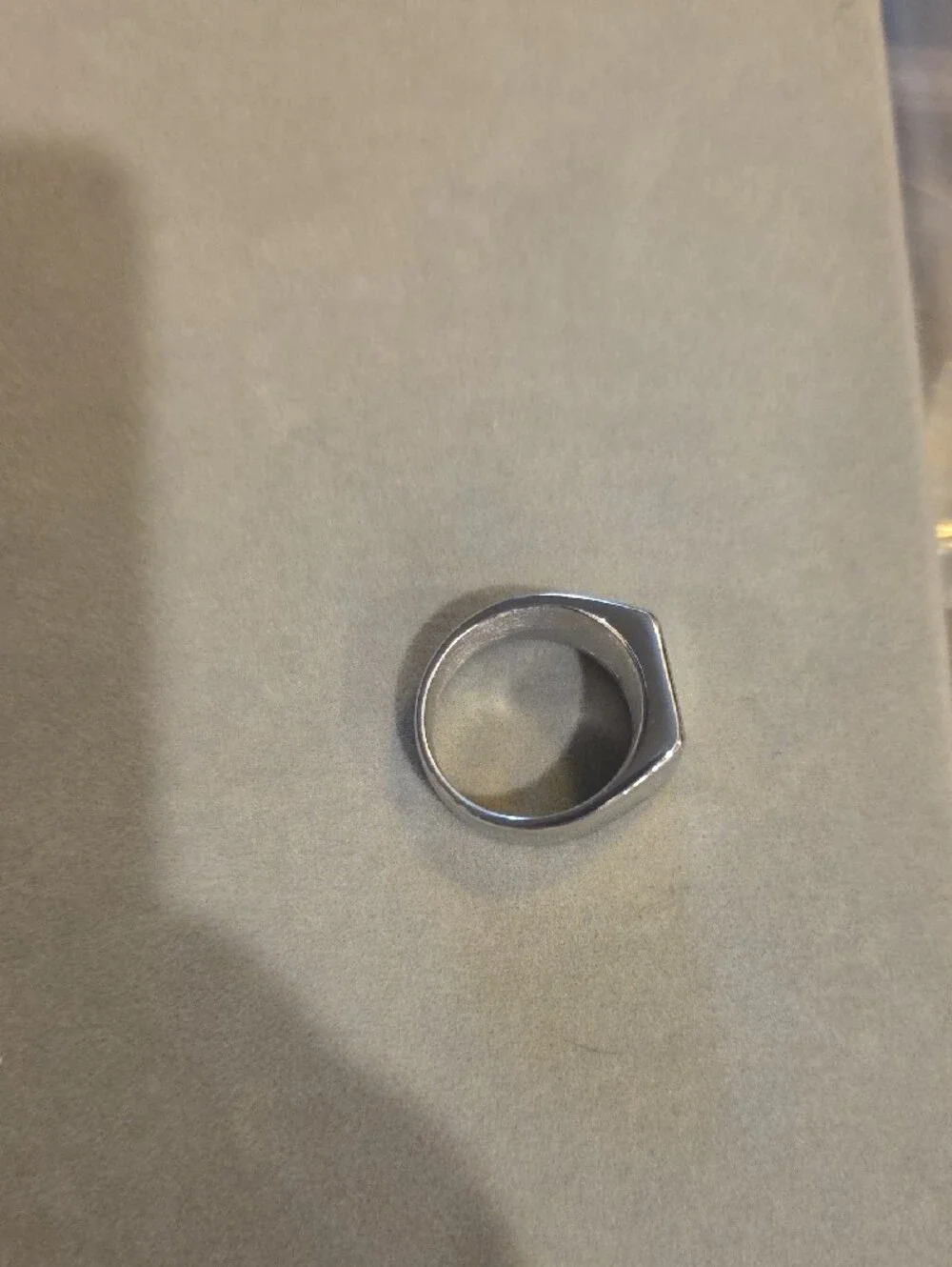 Men's Silver Square Signet Ring - Unbranded
